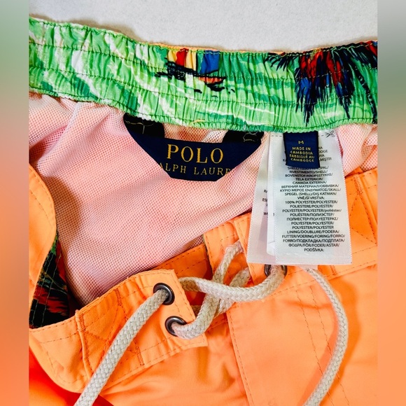Polo Ralph Lauren Beach Swim Board Surf Shorts/Trunks Bright Orange Size M - Picture 8 of 13